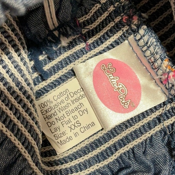 Smocked Chambray Doggy Dress with Pink Flower - Picture 8 of 8